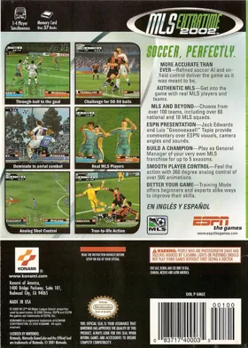 ESPN MLS ExtraTime 2002 box cover back